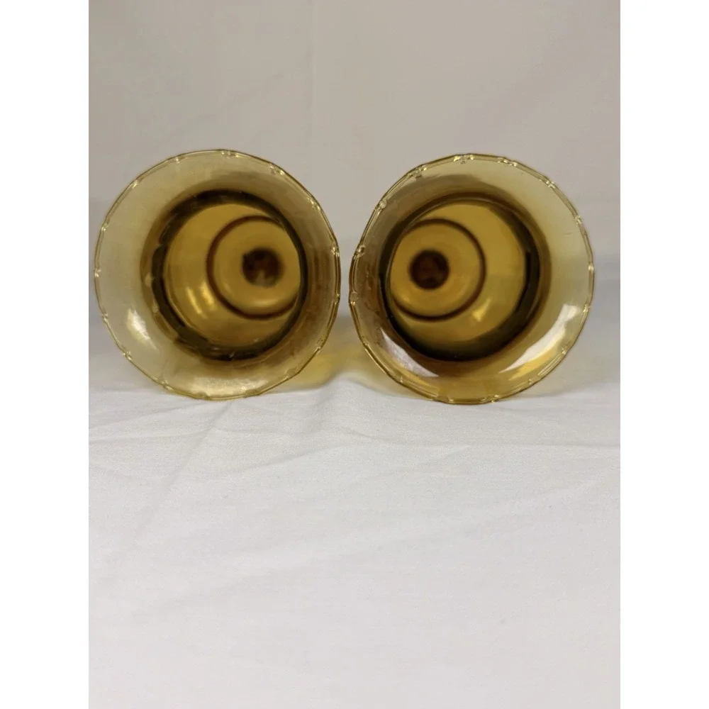 Vintage Amber Glass Lamp Shades Set Of 2 Mid Century Light Fixture Covers